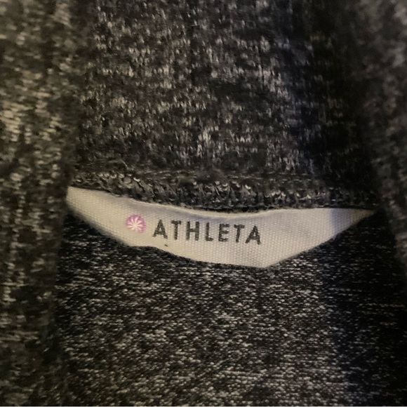 Athleta Malaga Dark Gray Heather Turtleneck Ruched Side Jersey Knit Dress Sz M - Picture 11 of 15